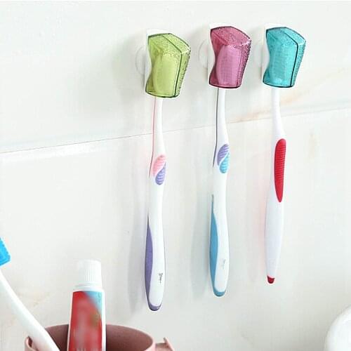3 Piece/Set Suction Cup Toothbrush Holder Wall Mount Rack Bathroom Product Toothbrush Cover Storage