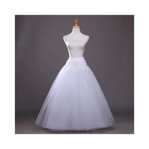 3-layer Hoop-free Long Style Petticoat Bridal Wedding Dress Lined Ladies Women Party Dresses Role-playing Lining