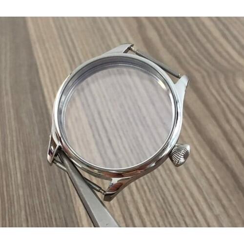 41MM 316L stainless steel watch case fit ETA6497/6498 Mechanical Hand Wind movement Mens watch case 37-21