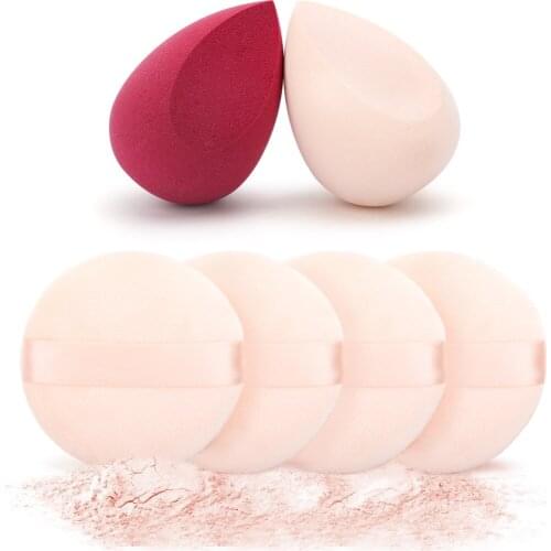 6pcs Makeup Tools Cosmetic Puff Powder Puff Smooth Womens Foundation Beauty Sponge To Make Up Accessories Water-Drop Shape