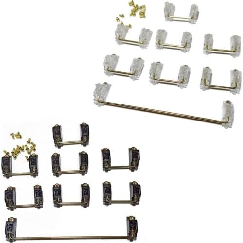 C1FB Screw-in Keyboard Stabilizers black Transparent Gold Plated V2 Satellite Axis with Special Design No Dropping Wire