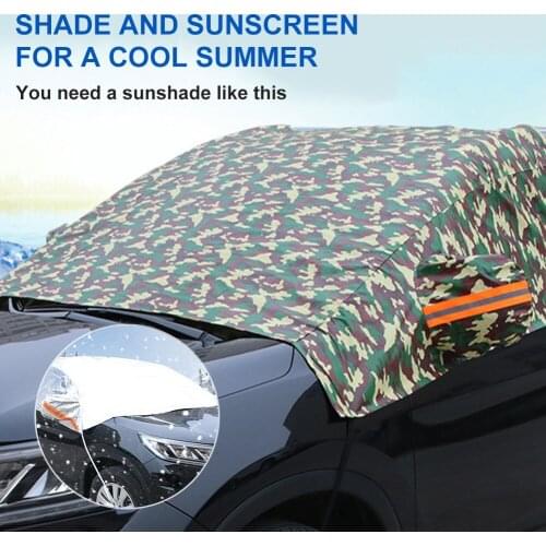 2.24*1.52 m Car Windshield Cover with Rear Mirror Covers Sun Snow Protection Waterproof Windproof 4 Elastic Straps Dropshipping