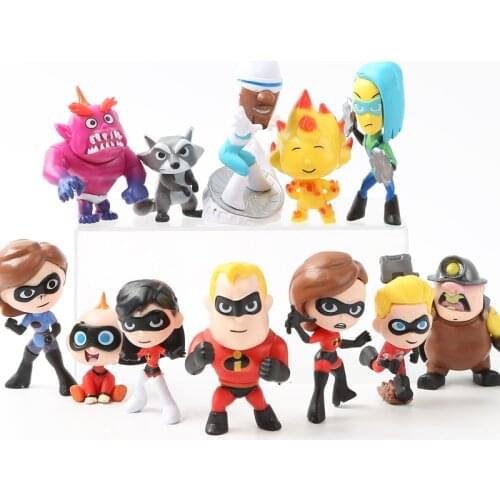 Disney Pixar The Incredibles 2 Super Man Dash Parr Jack Parr Elastigirl PVC Action Figure Model Family Figure Toys
