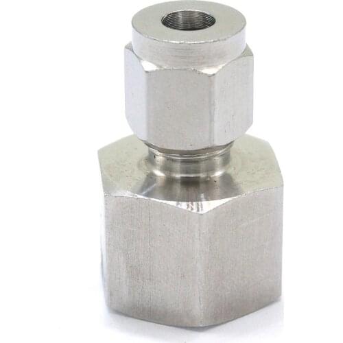 Fit Tube O/D 6mm To 3/8" BSPP Female 304 Stainless Ferrule Pneumatic Air Compression Fitting