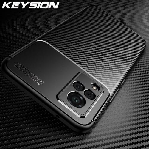 KEYSION Shockproof Case For VIVO V21 5G V20 Pro V20 SE Carbon Fiber Texture Silicone Phone back cove for VIVO X60 X60 Pro + Plus