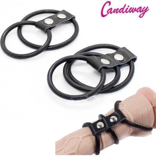 Leather Cock Rings Silicone,Time Delay Ejaculation Penis Rings dildo Ring,Erotic Sex Toys Adult Sex Products for Men