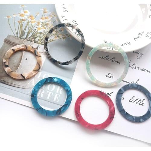 4pcs 47mm Acetate Slabs Round Charm Resin Earrings For DIY Jewelry