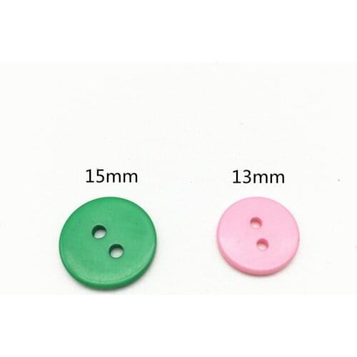 100pcs 13mm 15mm Mixed Resin 2 Holes Round Buttons Sewing Accessories Baby Fancy Button For Scrapbooking