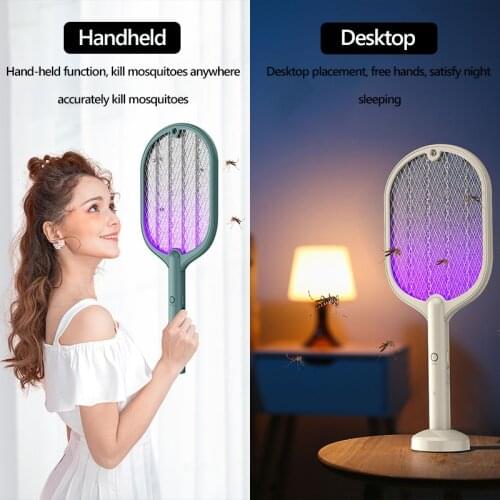 3IN1 Solar Charging Electric Mosquito Killer 3000V Electric Bug Zapper USB Charging Summer Fly Swatter Trap Flies Insect Home