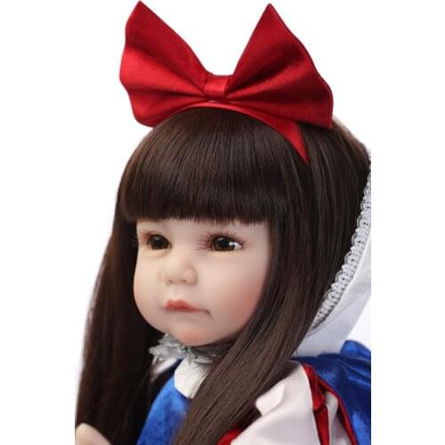 52CM Baby Soft Silicone Dolls Reborn Baby Dolls Snow White Princess Dolls Girl Birthday Gifts Long Hair Toys Kids Playmate