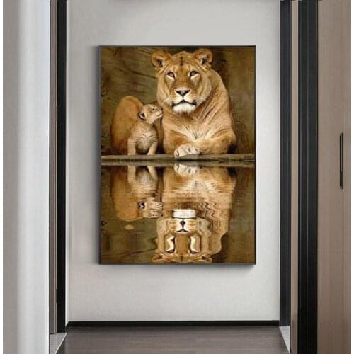 Needlework,DIY animal Printed The water reflectiCross stitch,Sets For Embroidery kit Full embroidery Cross-Stitching Decoratio