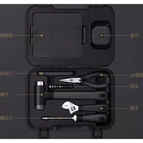 Xiaomi Mijia MIIIW 16pcs DIY Toolbox Set Household Hand Tool Belt Screwdriver Wrench Hammer Tape Pliers Knife Repair Smart Tools