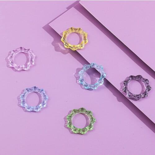 5pcs plastic resin ring sets for women candy colorful summer rings for teenage girls egirls y2k jewelry 2021 wholesale cheap