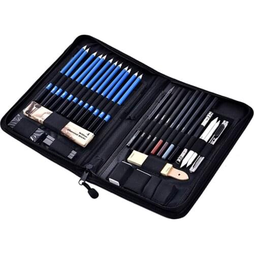 40pcs Professional Sketching Drawing Pencils Sets Wood Pencil for Art Supplies School Students Pens Stationery Set Hot Sale