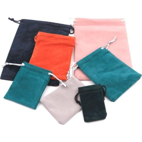 Wholesale 50Pcs 7x9cm 9x12cm Small Velvet Bag Bracelet Jewelry Packaging Bags Drawstring Pouches Candy Gift Bag Can Custom