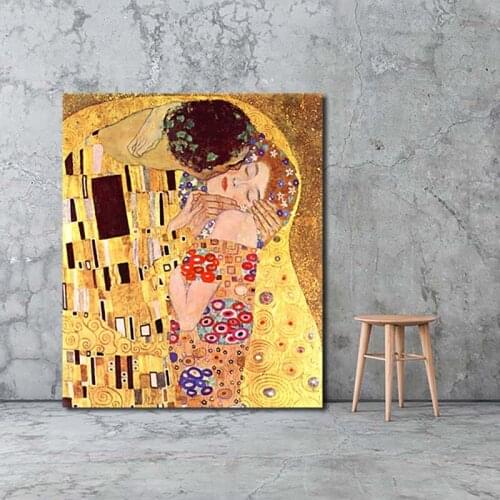 Gustav Klimtr Kiss Meaning Canvas Posters Prints Wall Art Painting Decorative Picture Modern Living Room Home Decoration Artwork