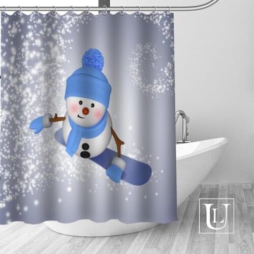 Custom Snowman Bath Curtain Fabric Modern Shower Curtain bathroom beautiful Curtains Bath decor