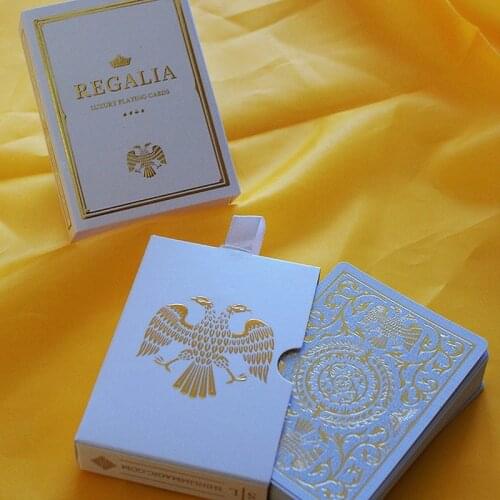 Regalia White Gold Luxury Playing Cards Poker Size Deck Shin Lim Cartamundi New Magic Props