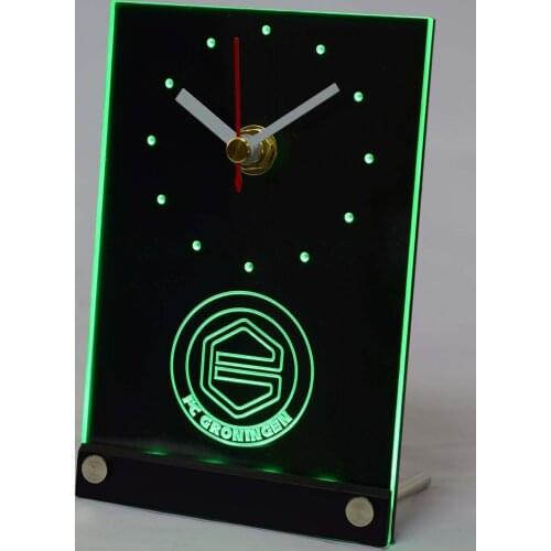 Tnc1014 FC Groningen Dutch Eredivisie 3D LED Table Desk Clock
