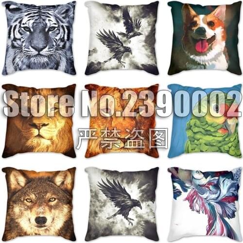 Tiger wolf eagle dog Pillow Case Polyester Cushion Cover Decoration Home Sofa Decorative Pillowcase Decor Pillowcover Cushions