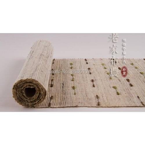 High-grade Tablecloth Natural Ramie 100x40cm tea towel Green color tea cloth Tea Napkins cloth Teahouse Tea Art
