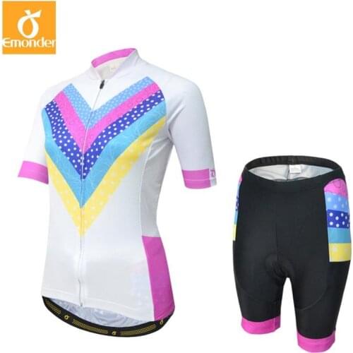 EMONDER Cycling Jersey Sets Women Summer Quick-Dry MTB Bike Cycling Clothing Breathable Mountian Bicycle Clothes Ropa Ciclismo