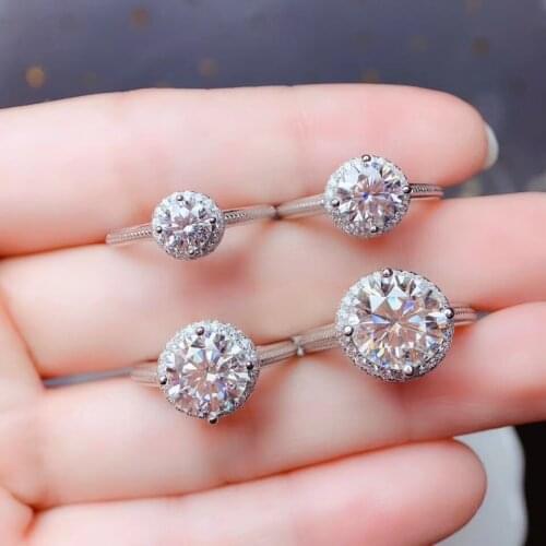 KJJEAXCMY Boutique Jewelry 925 Sterling Silver Womens Ring with Mozanne Diamonds 0.5-3.0 Carats