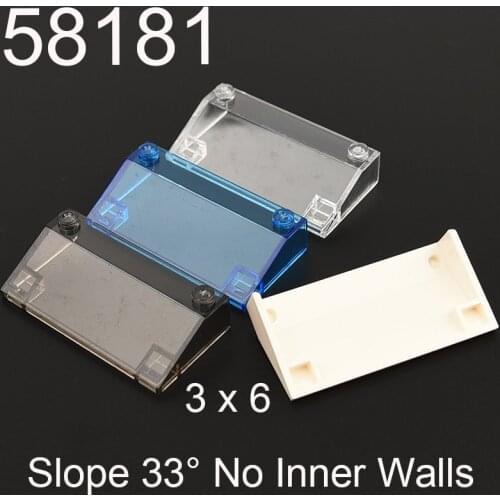10PCS 58181 Slope 33° 3 x 6 No Inner Walls high-tech Building block accessories parts MOC DIY Education Build Toys Brick
