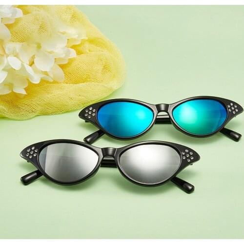 2021 Fashion Children Cat Eye Sunglasses Boys Girls Brand Designer Mirror Retro Cateye Sun Glasses For Kids UV Cute Personality