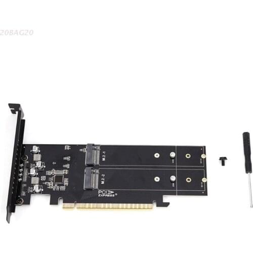 4 Bays NVMe to PCI Express 4.0 Adapter Soft Raid Card for 2280 22110 SSD