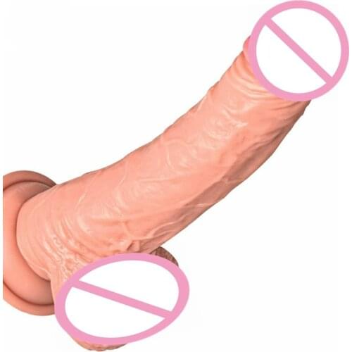 Big Dildo Erotic Soft Double-layer Silicone Long Dildos Realistic Penis Suction Cup Dick For Anal Orgasm Adult Sex Toy For Woman