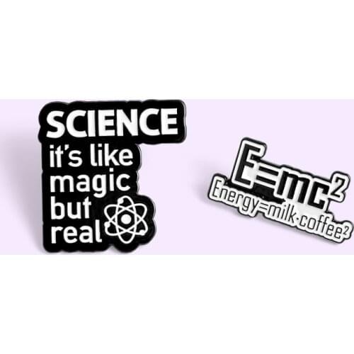 New Creative Interesting Energy Conservation Physical Formula Brooch Magic Milk Badge Gift Scientist Student Pins Enamel