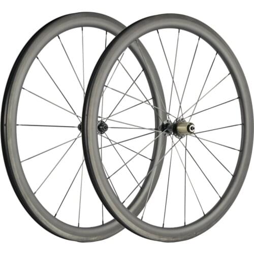Clincher Carbon Bicycle Wheelset 40mm Road Bike Wheels UD Matte 700C 25mm Width