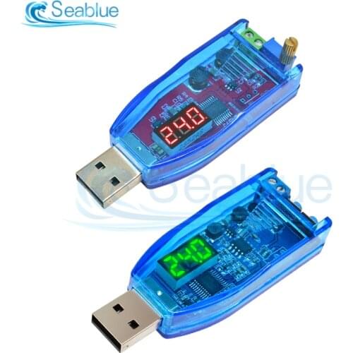 DC-DC 5V to 3.3V 9V 12V 24V USB Step UP Step Down Power Supply Module Adjustable Boost Buck Converter Output DC 1-24V With Case