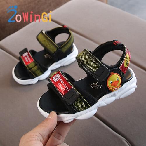 Size 21-30 Summer Kids Sandals Baby Girls Casual Shoes Children Beach Sandals Boys Brand Black Shoes Fashion Sport Sandals