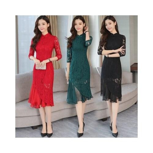 Chinese Style Children Girls Lace Dresses Vintage Girls Wedding Party Dress Elegant Teenager Qipao Vestidos Kids Girl Lace Dress