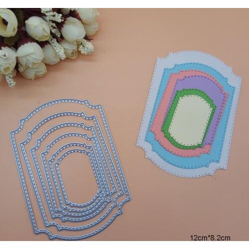 Nesting Die Scalloped Scallop Stitched Rectangle Oval Star Square Tag Lable Circle Frame Metal cutting dies for Christmas Card