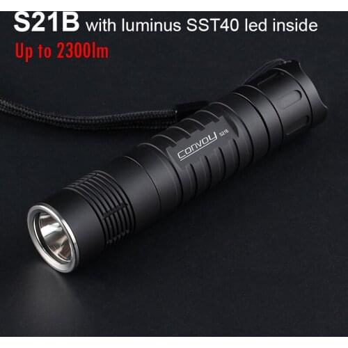 Convoy S21B Flashlight with Luminus SST40 Lantern Led 2300lm Powerful 21700 Flash Light Torch Camping Fishing Work Outside Light