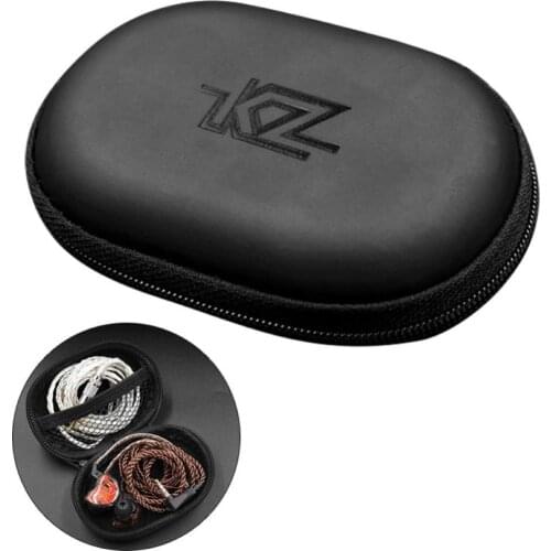 KZ Portable Waterproof Faux Leather Earphone Cable Storage Bag Case Organizer Portable Earphone Cable Storage Bag Faux Leather