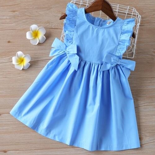 Summer Dress 2021 Girl Clothes Princess Dress Bowknot Party Dress For Girls Kids Clothes Girls Ruffle Children Clothes