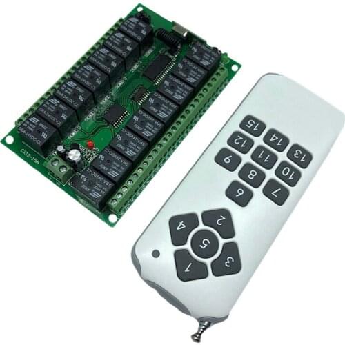 Hot 12V 15-Channel 433MHz Wireless Remote Control Switch Industrial Aeromodelling LED Motor Control Receiver