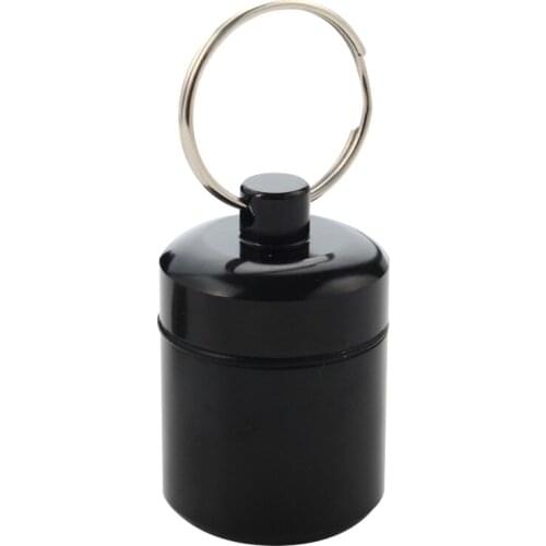 Small Aluminum Alloy Medicine Container Impermeable Pillbox Storage Holder Keychain Medicine Packing Store Pills