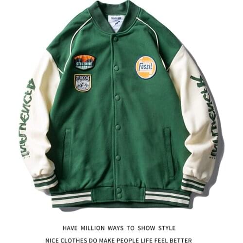 Spring&Autumn&Winter 2020 New Embroid Baseball Jacket OVERSIZE Womens Coat Mens Varsity Jacket Unisex Boyfriend Style Couple