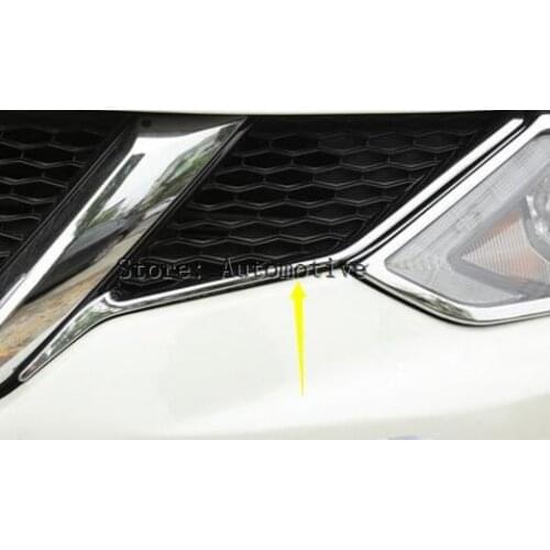 FIT FOR NISSAN QASHQAI 2014 2015 2016 2017 CHROME FRONT MESH GRILLE GRILL HEAD LIGHT COVER TRIM INSERT STYLING MOLDING GARNISH