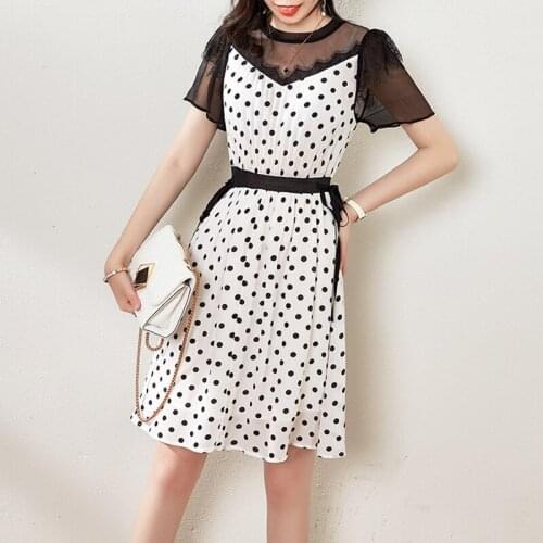 White polka dot silk floral maxi dress women femme 2020 summer long work boho beach office sexy party luxury dresses plus size