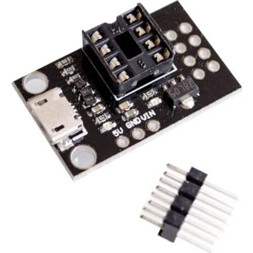 Pluggable Development Board For ATtiny13A/ATtiny25/ATtiny45/ATtiny85 Programming Editor Micro Usb Power Connector