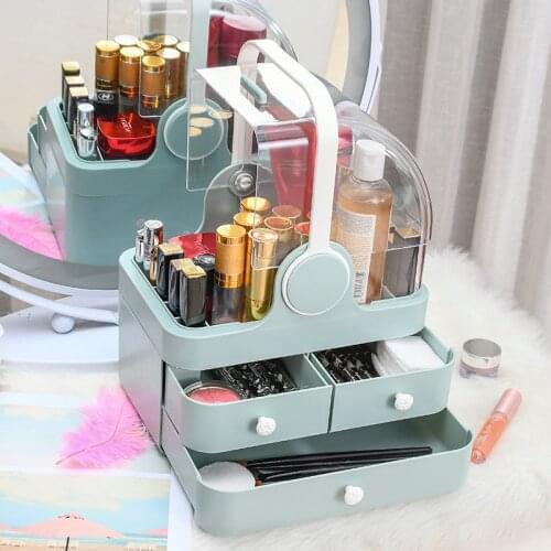 Transparent Cosmetic Storage Box Makeup Drawer Organizer Jewelry Nail Polish Make Up Container Desktop Beauty Storage Case