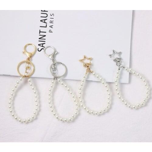 Cute Luxury KeyChains For Women Keyring Car Keys Bag Key Chains Decor Pearls Tassel Cord Pendent Charm For Airpods Case Gifts