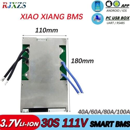 Smart BMS 30S 40A/60A/80A/100A Active Lithium Ion Android Bluetooth APP UART BMS Software PC Monitor