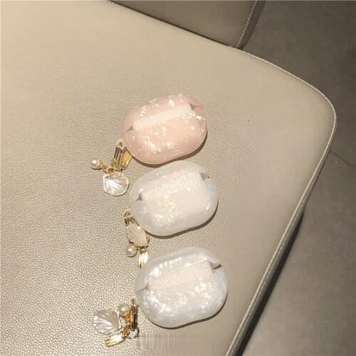 Cute Transparent Pearl Shell Earphone Hard Case for Huawei Freebuds Pro 4 Headphone Cover with Keychain Headset Cases